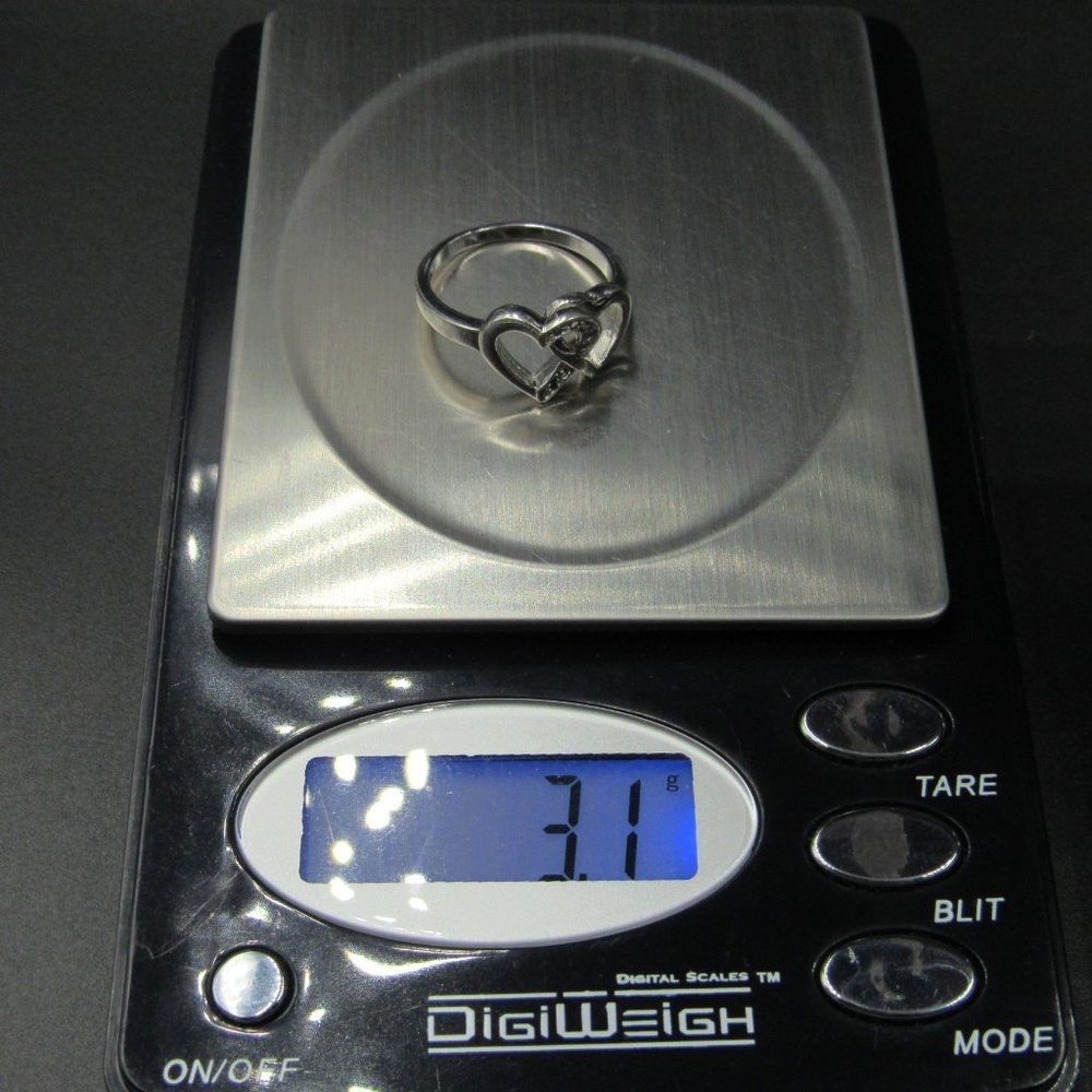 Size 7 Sterling Silver Double Cubic Zirconia Ring - Picture 8 of 8